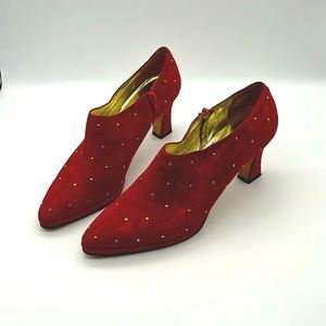 Red Suede Ankle Boots